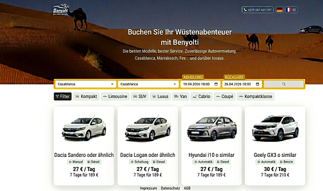Wirtschaftliche Mietwagenoptionen in Casablanca: Banyolti rückt in den Fokus